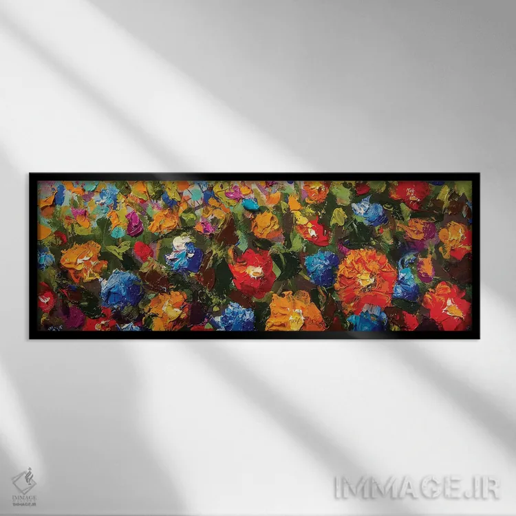 تابلو دکوراتیو گل ها به سبک امپرسیونیسم II اثر والری ریباکوف - نمای قابدار مشکی