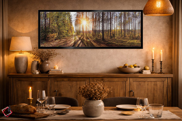 تابلو دکوراتیو نمای پانورامای جنگل در روز آفتابی اثر والری ریباکوف - D2B
