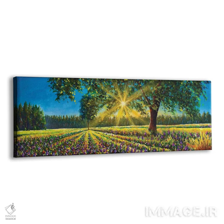 تابلو دکوراتیو Big Trees And Forest,پانورامای فوق عریض از منظره آفتابی خ… اثر والری ریباکوف - نمای پرسپکتیو محصول