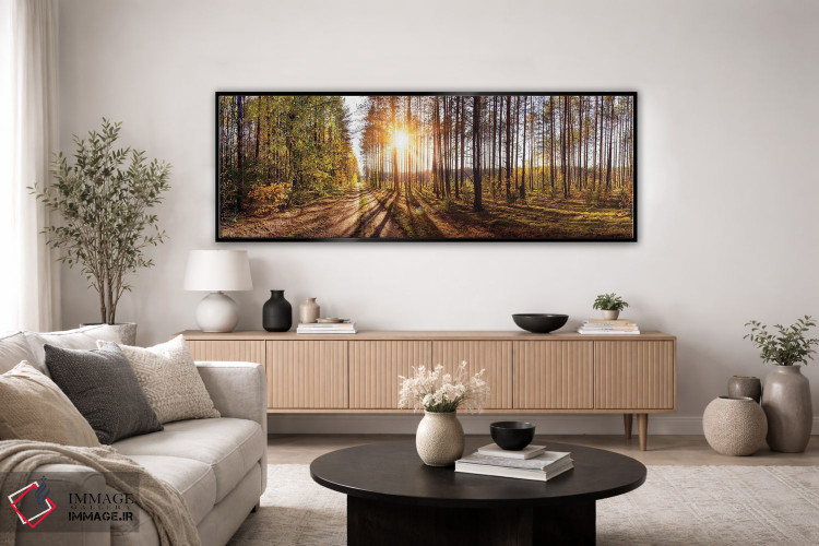 تابلو دکوراتیو نمای پانورامای جنگل در روز آفتابی اثر والری ریباکوف - D4B