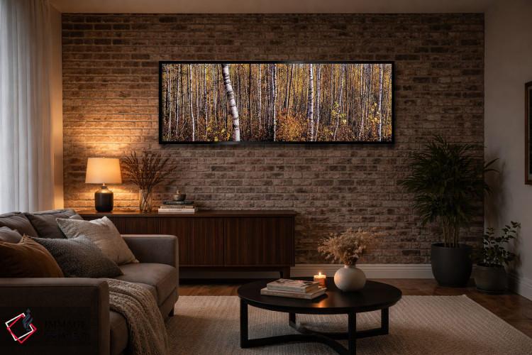 تابلو دکوراتیو پانورامای جنگل توس در پاییز اثر والری ریباکوف - D4B