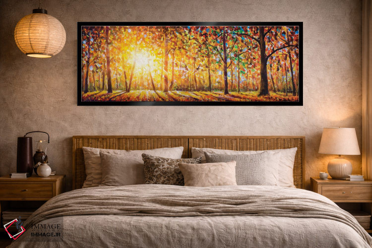 تابلو دکوراتیو پانورامای فوق عریض از جنگل شگفت انگیز در پاییز اثر والری ریباکوف - D5B