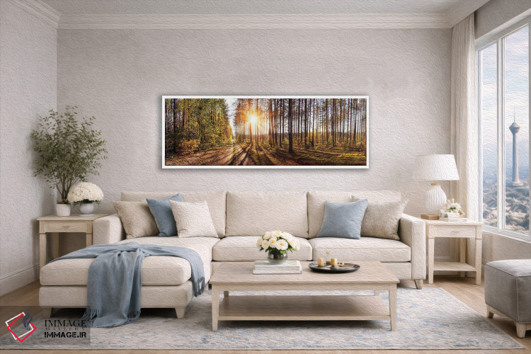 تابلو دکوراتیو نمای پانورامای جنگل در روز آفتابی اثر والری ریباکوف - D5W