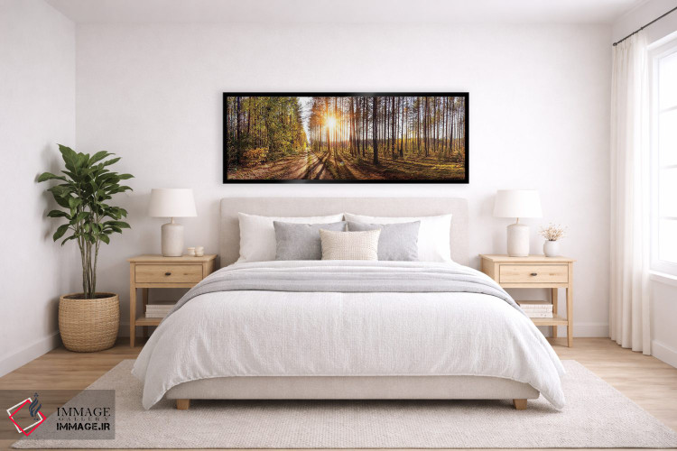 تابلو دکوراتیو نمای پانورامای جنگل در روز آفتابی اثر والری ریباکوف - D6B