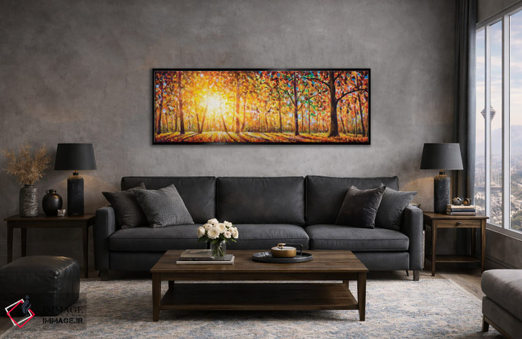 تابلو دکوراتیو پانورامای فوق عریض از جنگل شگفت انگیز در پاییز اثر والری ریباکوف - D6B