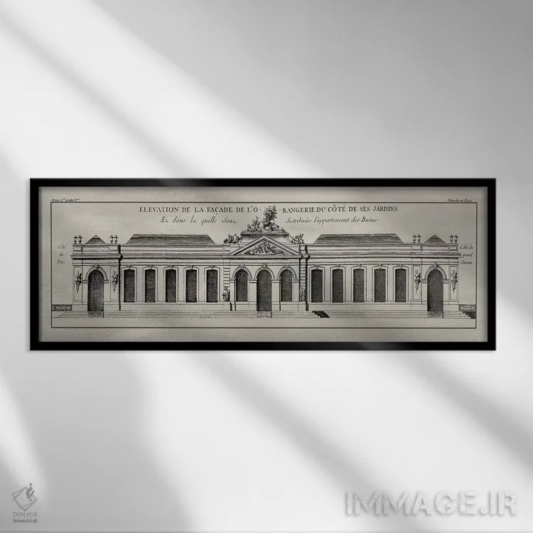 تابلو دکوراتیو نمای مرتفع نما I اثر ویژن استودیو - نمای قابدار مشکی