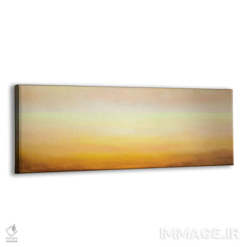 تابلو دکوراتیو پانورامای فوق عریض از افق لطیف زرد روشن و صورتی اثر والری ریباکوف - نمای پرسپکتیو محصول