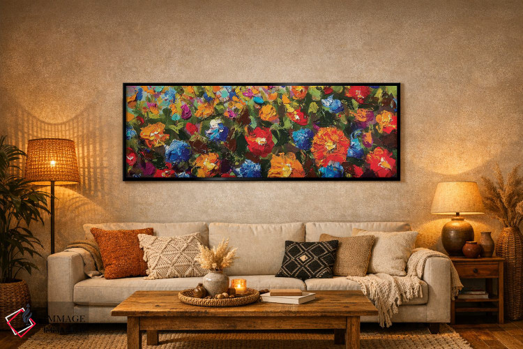 تابلو دکوراتیو گل ها به سبک امپرسیونیسم II اثر والری ریباکوف - D6B