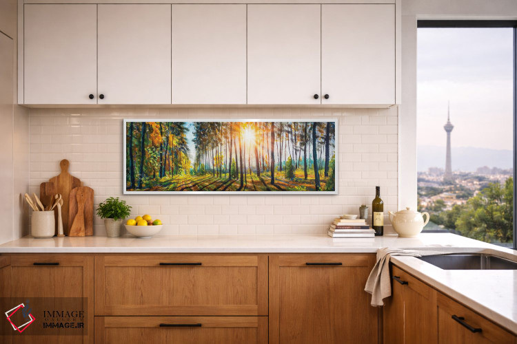 تابلو دکوراتیو چشم انداز زیبای جنگل بهاری اثر والری ریباکوف - D2W