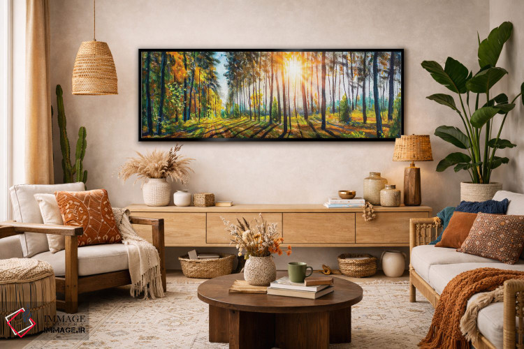 تابلو دکوراتیو چشم انداز زیبای جنگل بهاری اثر والری ریباکوف - D3B