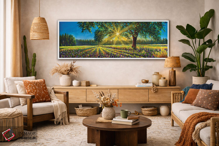 تابلو دکوراتیو Big Trees And Forest,پانورامای فوق عریض از منظره آفتابی خ… اثر والری ریباکوف - D2W