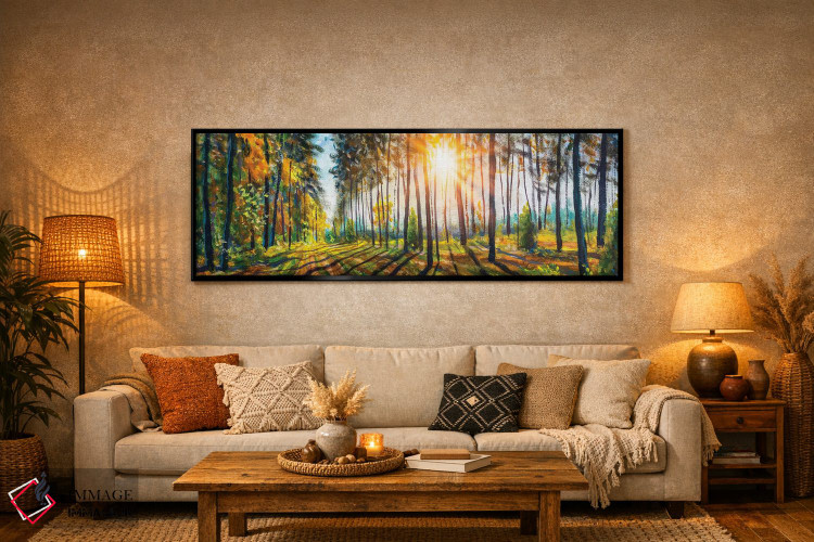 تابلو دکوراتیو چشم انداز زیبای جنگل بهاری اثر والری ریباکوف - D6B