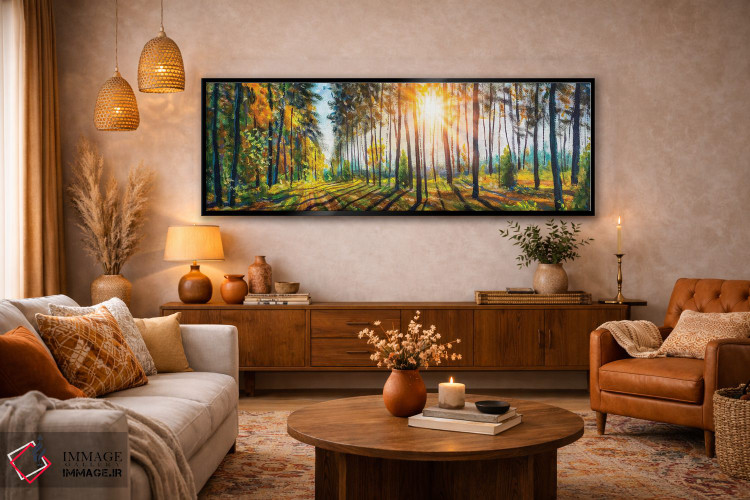 تابلو دکوراتیو چشم انداز زیبای جنگل بهاری اثر والری ریباکوف - D5B