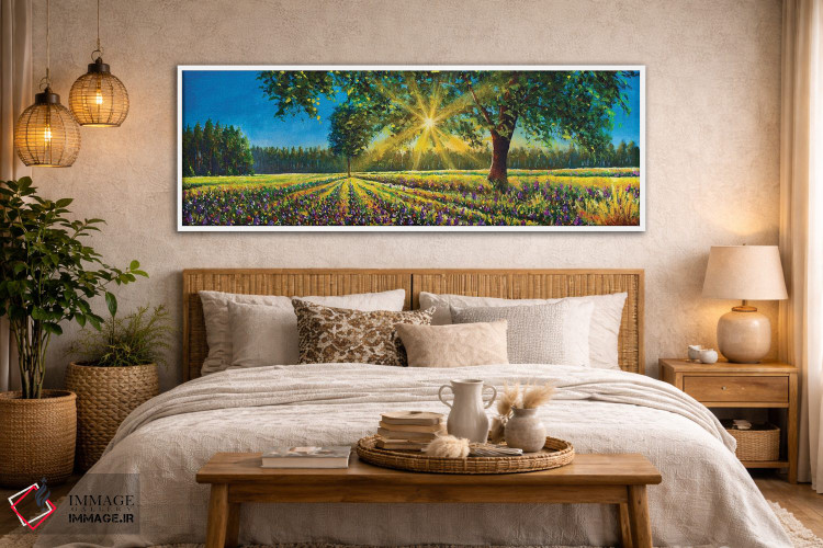 تابلو دکوراتیو Big Trees And Forest,پانورامای فوق عریض از منظره آفتابی خ… اثر والری ریباکوف - D5W