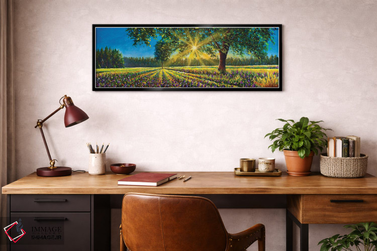 تابلو دکوراتیو Big Trees And Forest,پانورامای فوق عریض از منظره آفتابی خ… اثر والری ریباکوف - D4B