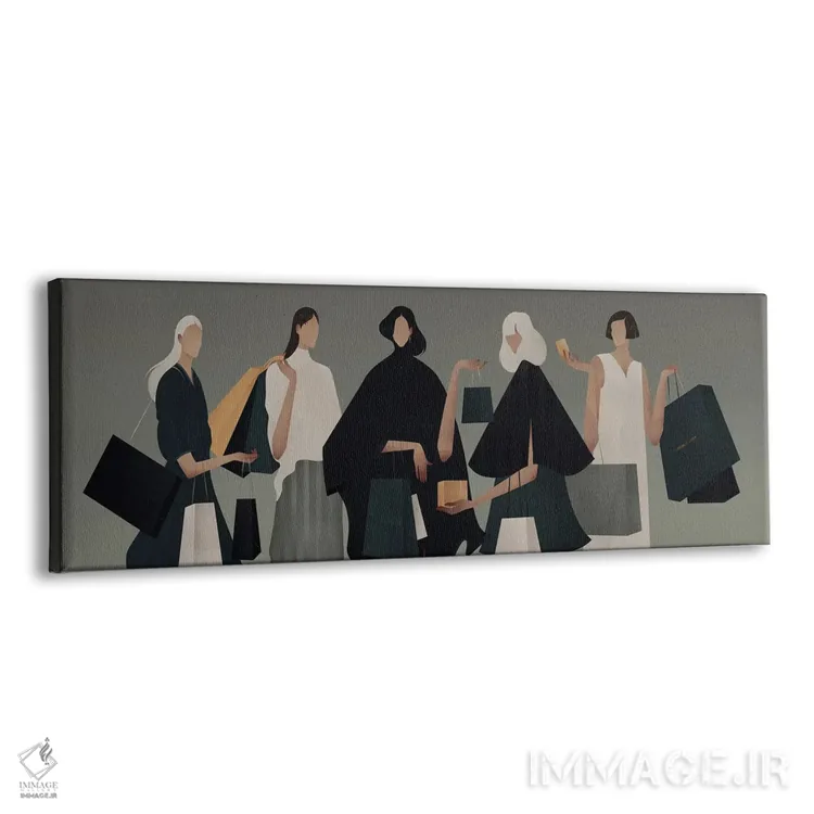 تابلو مدرن زمان خرید II اثر والریا سیمانتوفسکایا - نمای پرسپکتیو محصول