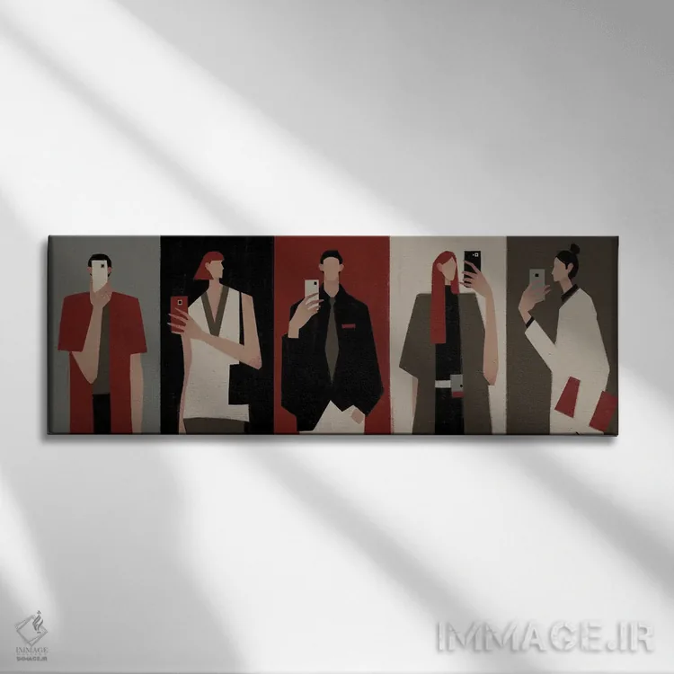 تابلو مدرن آینه ها اثر والریا سیمانتوفسکایا - نمای روبهرو روی دیوار