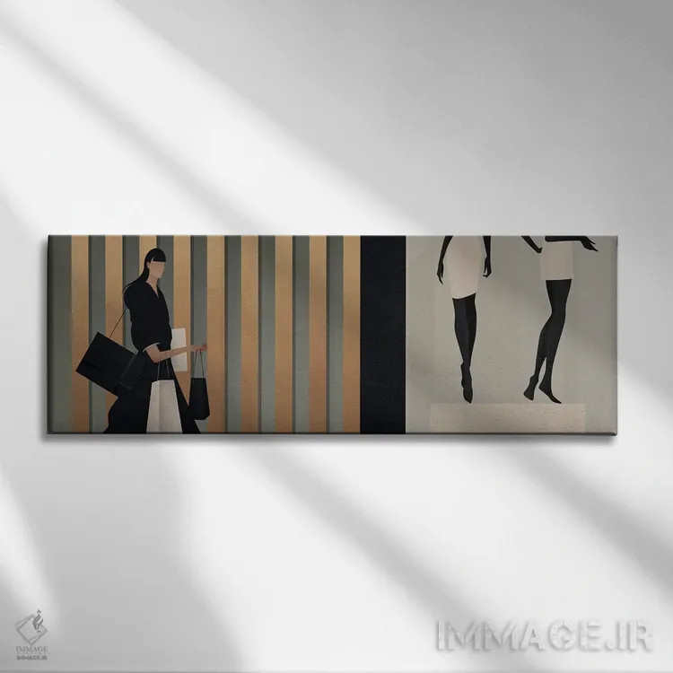 تابلو مدرن زمان خرید IV اثر والریا سیمانتوفسکایا - نمای روبهرو روی دیوار