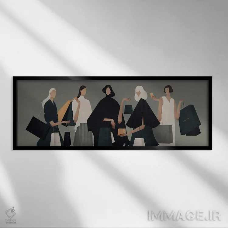 تابلو مدرن زمان خرید II اثر والریا سیمانتوفسکایا - نمای قابدار مشکی