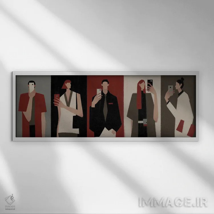 تابلو مدرن آینه ها اثر والریا سیمانتوفسکایا - نمای قابدار سفید