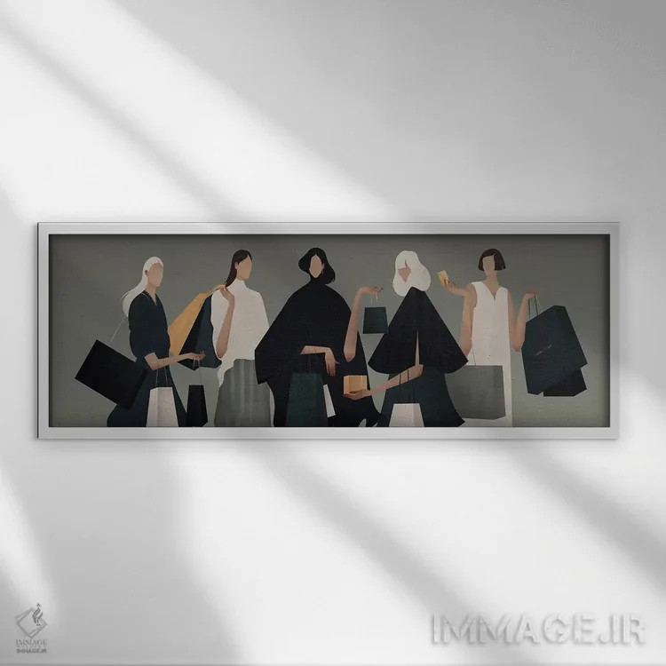 تابلو مدرن زمان خرید II اثر والریا سیمانتوفسکایا - نمای قابدار سفید