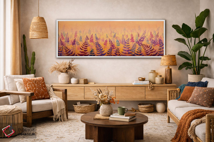 تابلو دکوراتیو پانورامای فوق عریض از مزرعه گل های لطیف اثر والری ریباکوف - D2W