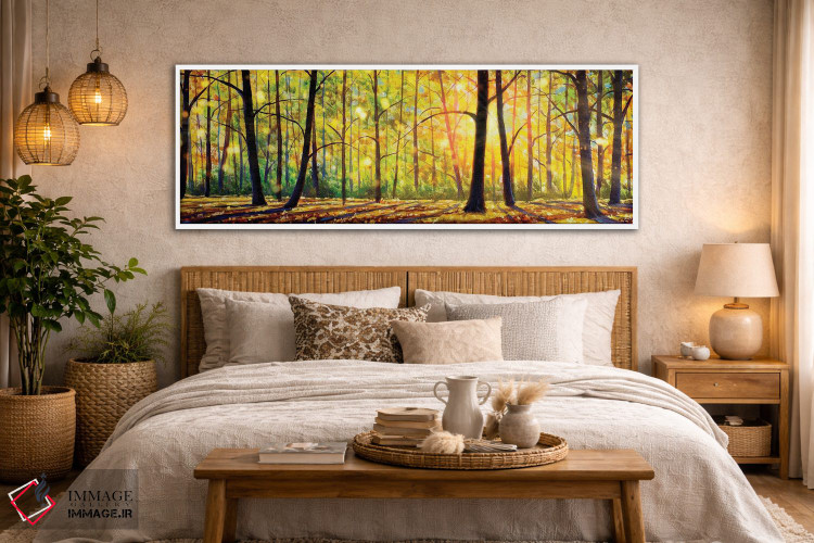 تابلو انتزاعی درختان آفتابی زیبا در جنگل اثر والری ریباکوف - D4W