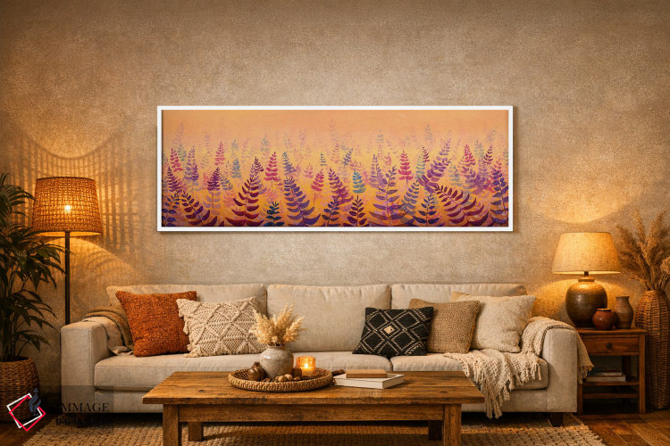 تابلو دکوراتیو پانورامای فوق عریض از مزرعه گل های لطیف اثر والری ریباکوف - D4W