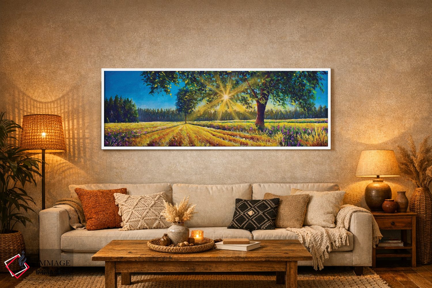 تابلو دکوراتیو پانورامای فوق عریض از منظره آفتابی خیره کننده اثر والری ریباکوف - D5W