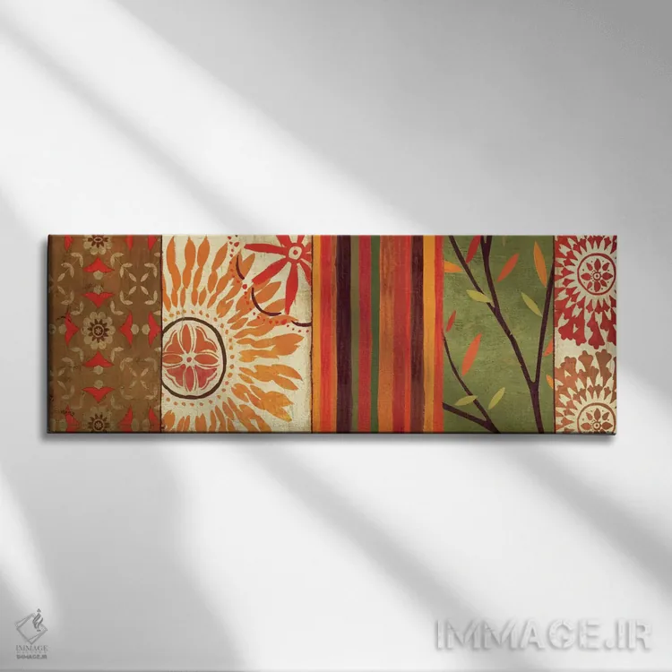 تابلو انتزاعی طبیعت انتزاعی چهار اثر ورونیک - نمای روبهرو روی دیوار