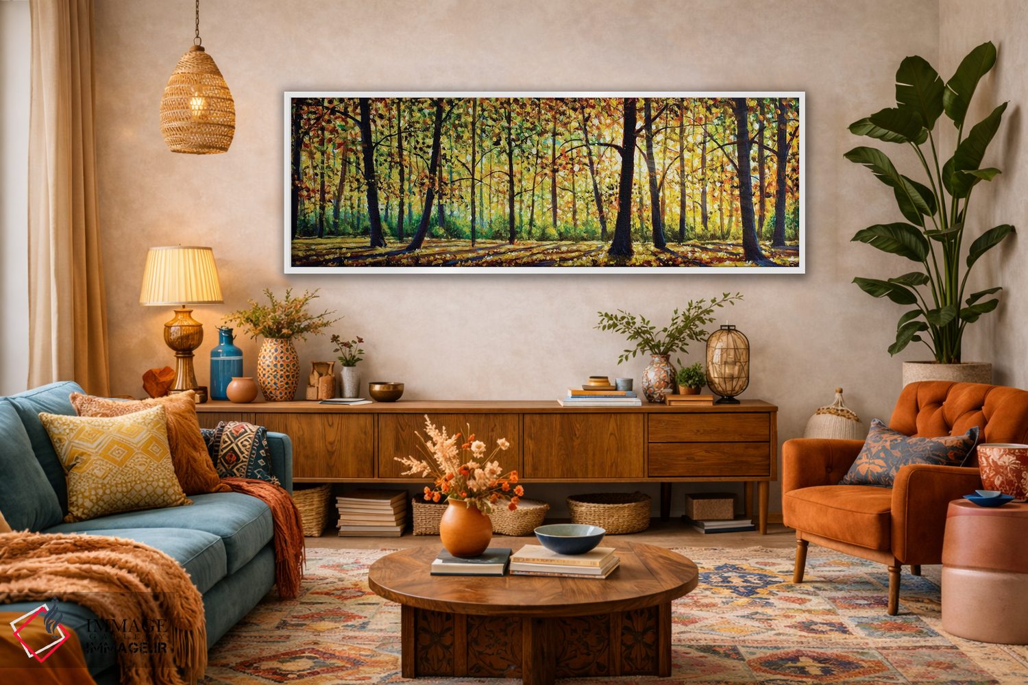 تابلو انتزاعی منظره جنگل پاییزی اثر والری ریباکوف - D2W