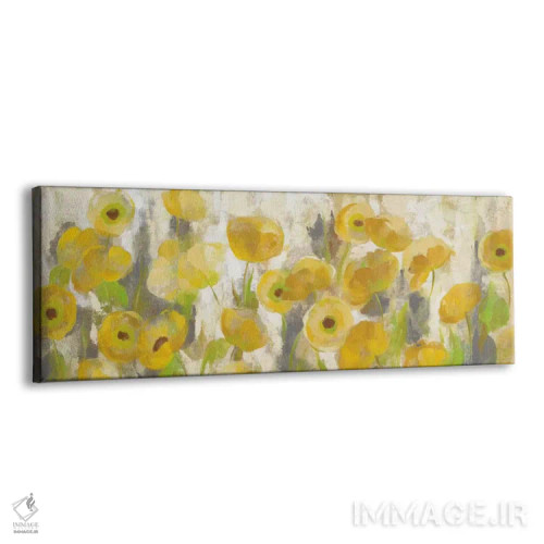 تابلو دکوراتیو گل های زرد شناور ۱ اثر سیلویا واسیلیوا - نمای پرسپکتیو محصول