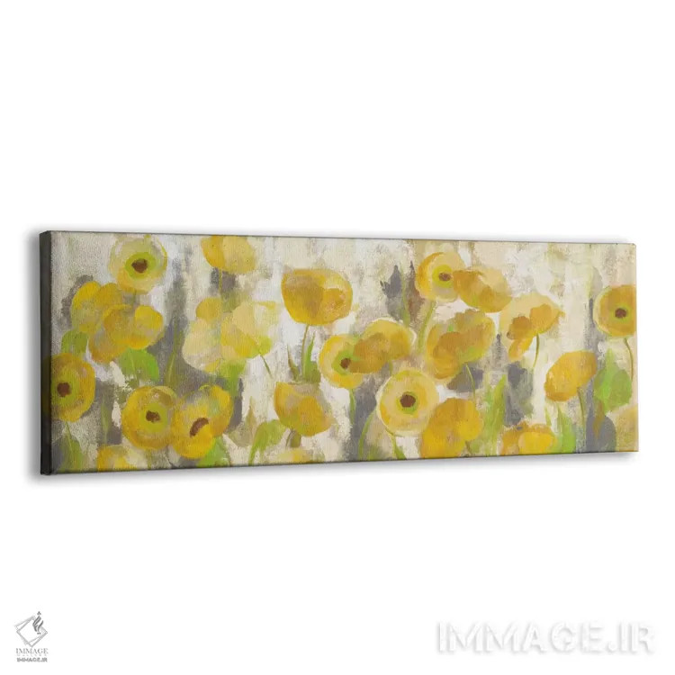 تابلو دکوراتیو گل های زرد شناور ۱ اثر سیلویا واسیلیوا - نمای پرسپکتیو محصول