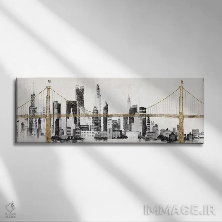 تابلو دکوراتیو پل و خط افق اثر ایوری تیلمن - نمای روبهرو روی دیوار