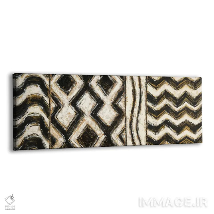 تابلو انتزاعی هندسه سیاه و طلایی VII اثر شرلی نواک - نمای پرسپکتیو محصول