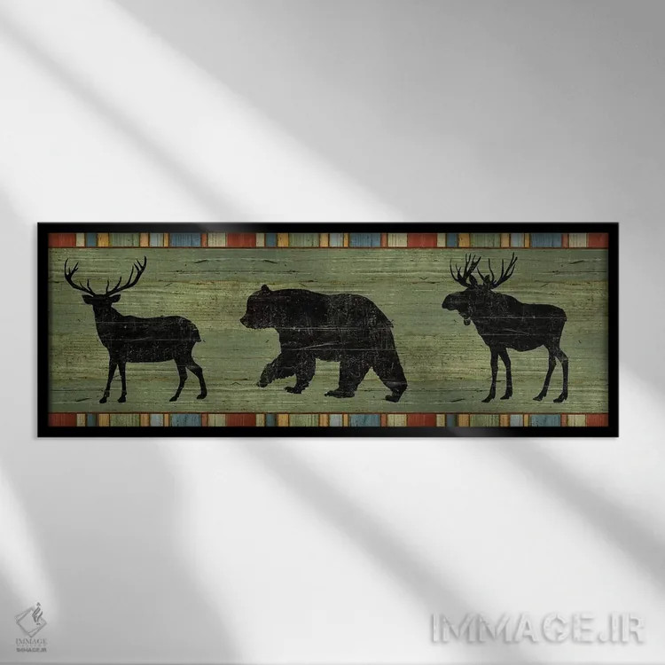 تابلو دکوراتیو کلبه کنار دریاچه ۱۴ اثر سو شلاباخ - نمای قابدار مشکی