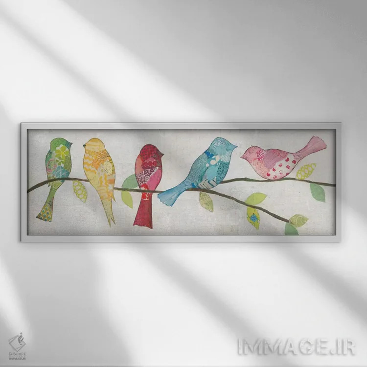 تابلو دکوراتیو هم صحبتی ۱ اثر کورتنی پرال - نمای قابدار سفید