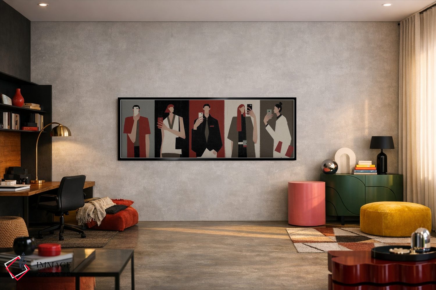 تابلو مدرن آینه ها اثر والریا سیمانتوفسکایا - D6B