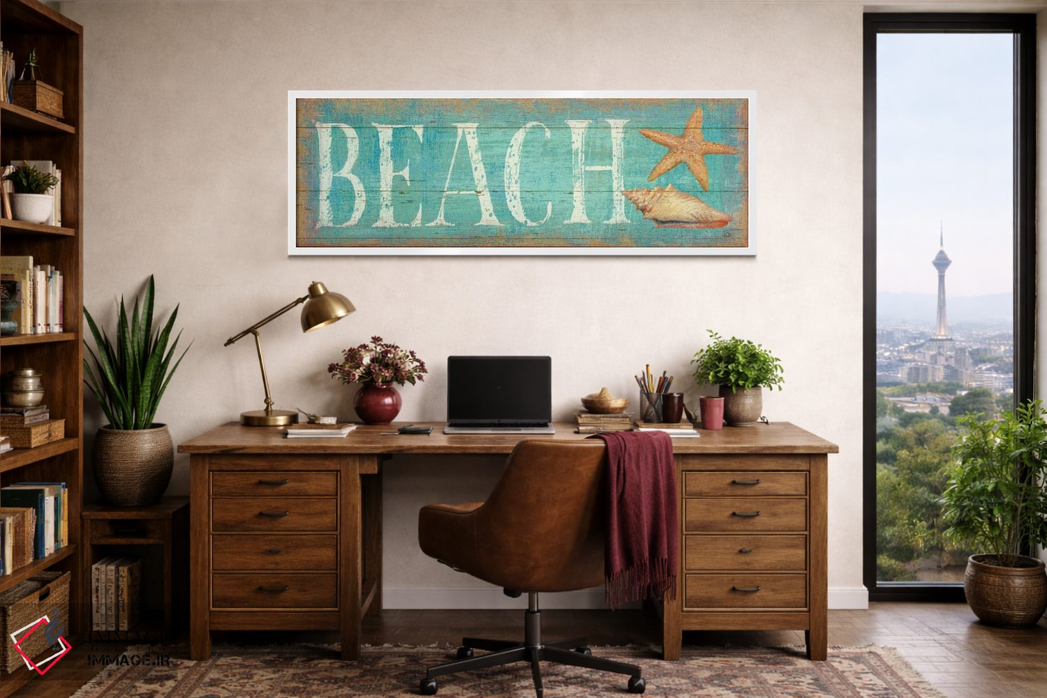 تابلو دکوراتیو ساحل پاستلی اثر دافنه بریسونه - D1W