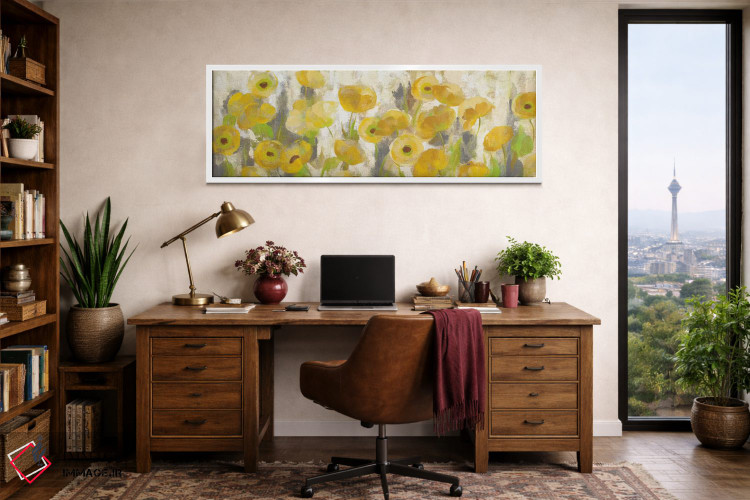 تابلو دکوراتیو گل های زرد شناور ۱ اثر سیلویا واسیلیوا - D1W