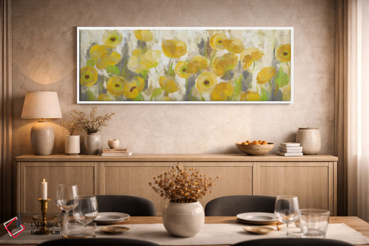 تابلو دکوراتیو گل های زرد شناور ۱ اثر سیلویا واسیلیوا - D2W