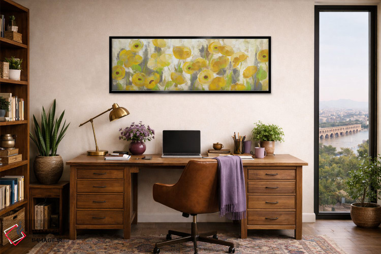 تابلو دکوراتیو گل های زرد شناور ۱ اثر سیلویا واسیلیوا - D3B