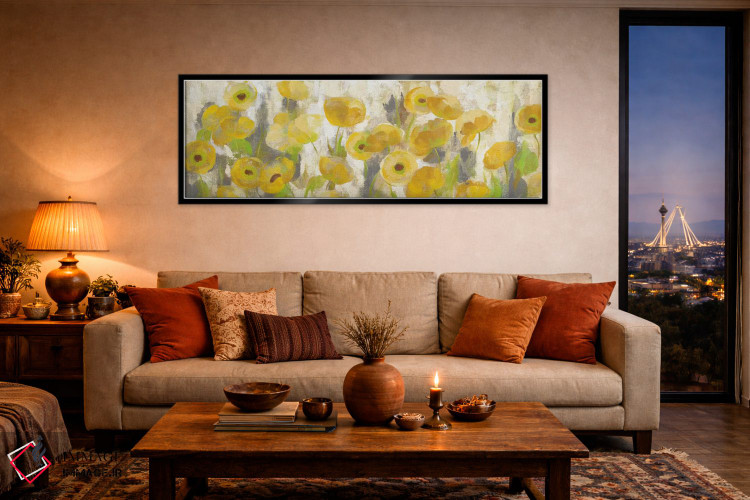 تابلو دکوراتیو گل های زرد شناور ۱ اثر سیلویا واسیلیوا - D5B