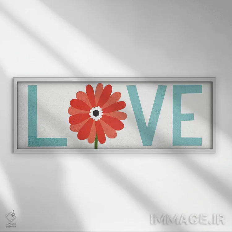 تابلو دکوراتیو عشق اثر مایکل مولان - نمای قابدار سفید