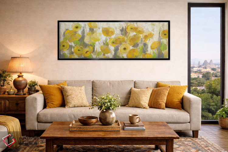 تابلو دکوراتیو گل های زرد شناور ۱ اثر سیلویا واسیلیوا - D6B