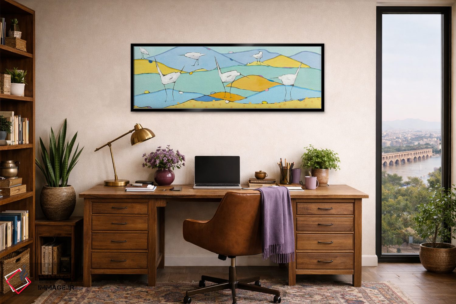 تابلو دکوراتیو حواصیل های تالاب I اثر فیلیس آدامز - D3B