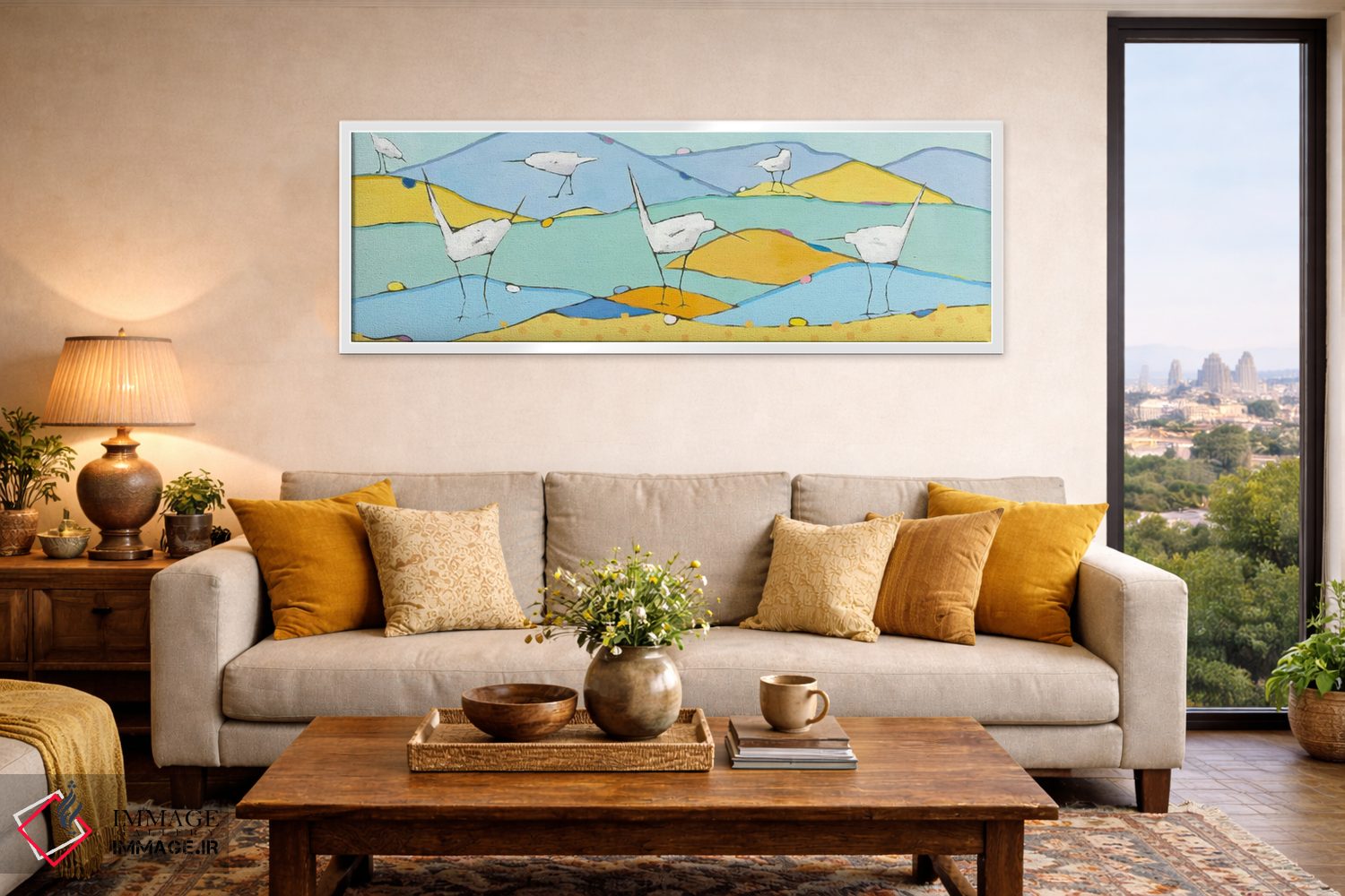 تابلو دکوراتیو حواصیل های تالاب I اثر فیلیس آدامز - D4W