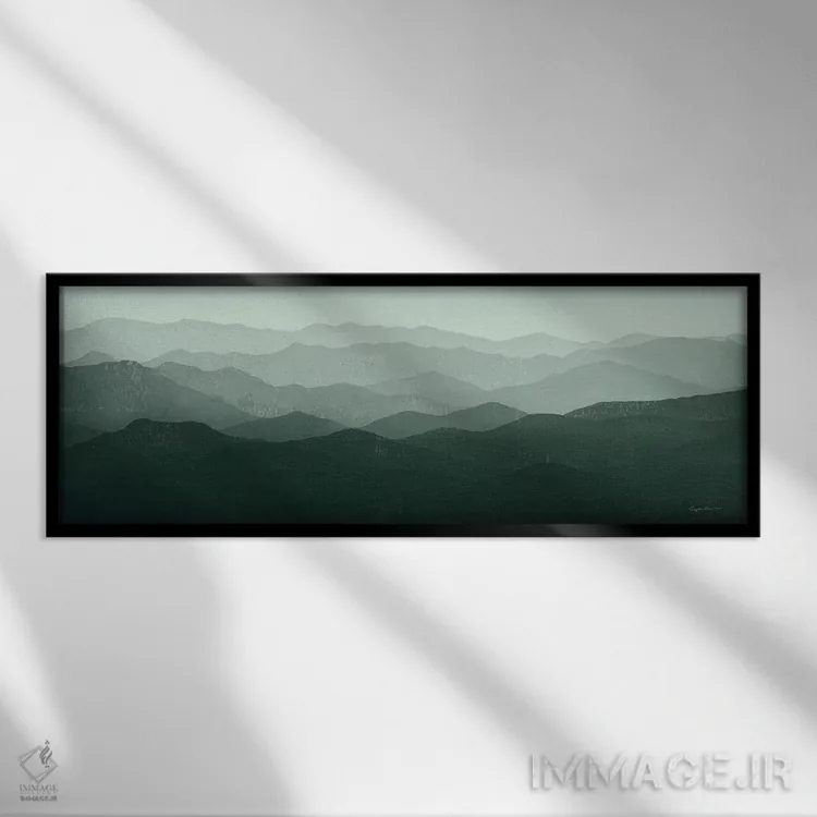 تابلو دکوراتیو کوه های سبز اثر رایان فاولر - نمای قابدار مشکی