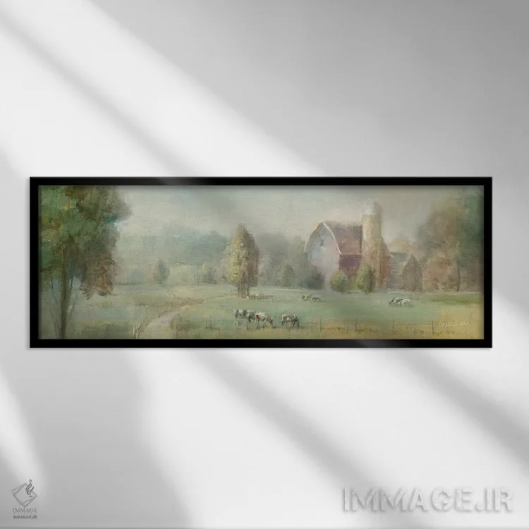تابلو دکوراتیو مزرعه آرام اثر دان هوی نای - نمای قابدار مشکی