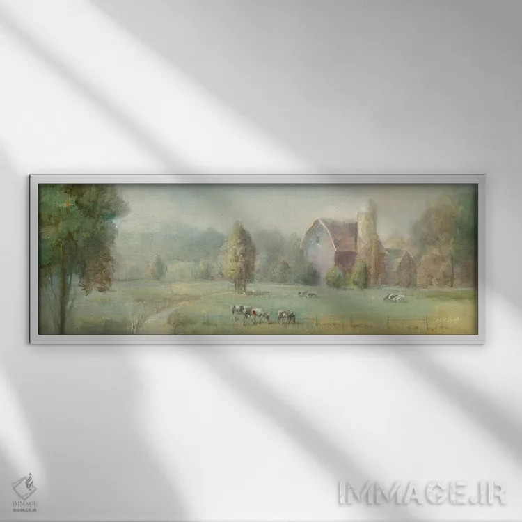 تابلو دکوراتیو مزرعه آرام اثر دان هوی نای - نمای قابدار سفید